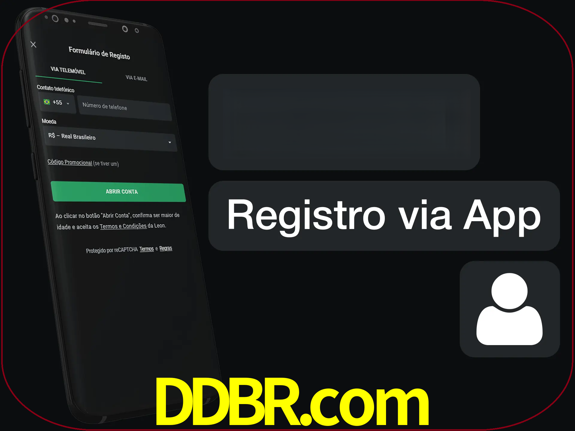 Registre-se com duas etapas usando o aplicativo.